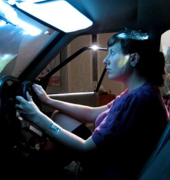 narrative_drive_web Jessica Tyrrell with her installation Narrative Drive (2008) at CarriageWorks
